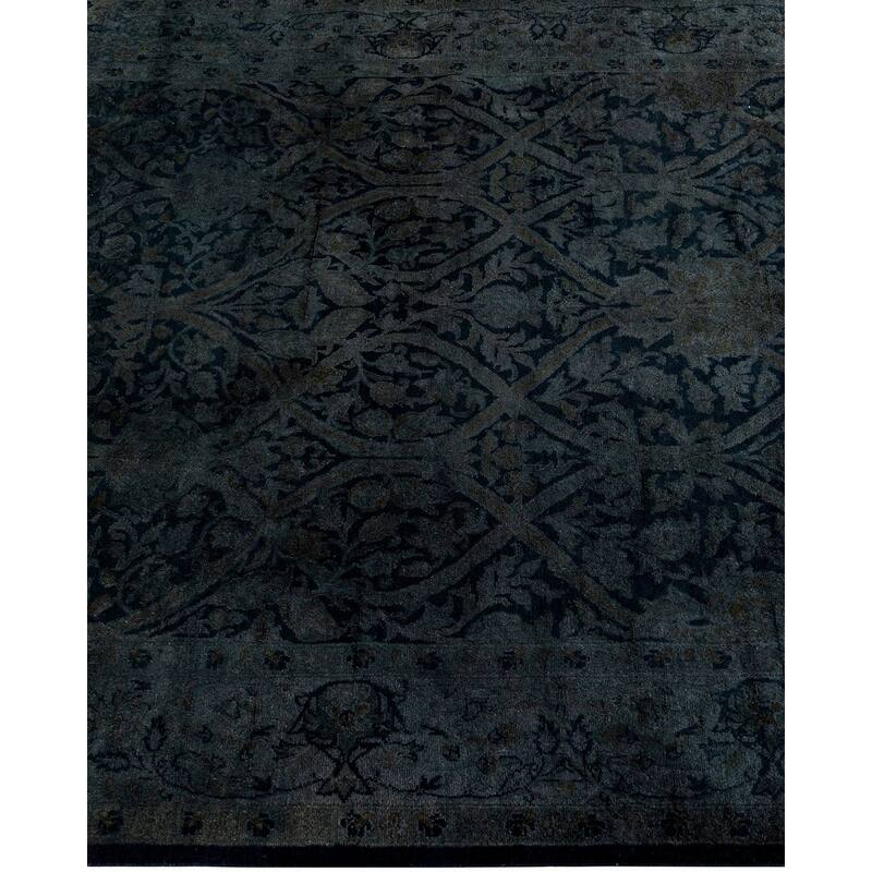 Fine Vibrance One-of-a-Kind Hand-Knotted Runner Rug - Gray, 4' 2" x 9' 10" - 4' 2" x 9' 10"