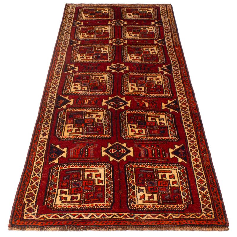 ECARPETGALLERY Hand-knotted Melis Vintage Red Wool Rug - 4'6 x 11'10