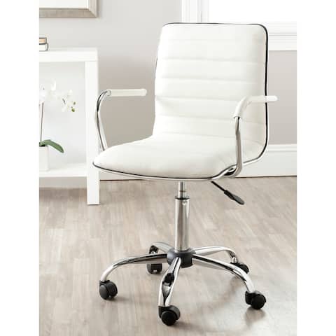 SAFAVIEH Jonika White Adjustable Height Office Desk Chair - 22.4" x 19.9" x 35.9" - 22.4" x 19.9" x 35.9"