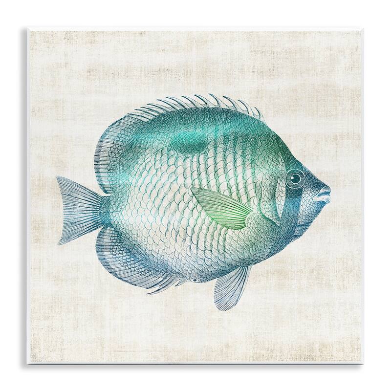 Stupell Fish Impression Sea Life Wall Plaque Art Design By Susan Arnot - 12 x 12