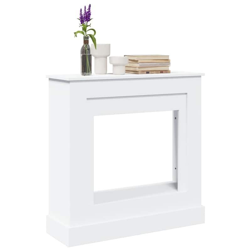 vidaXL Fireplace Surround 35.4x11.8x35.4" Engineered Wood - White