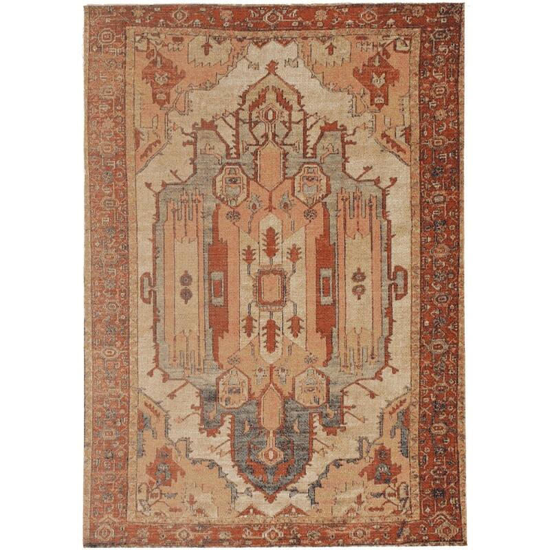Linon Great Zero Garron Bohemian & Eclectic Rug - 3' X 5' - Ivory/Rust