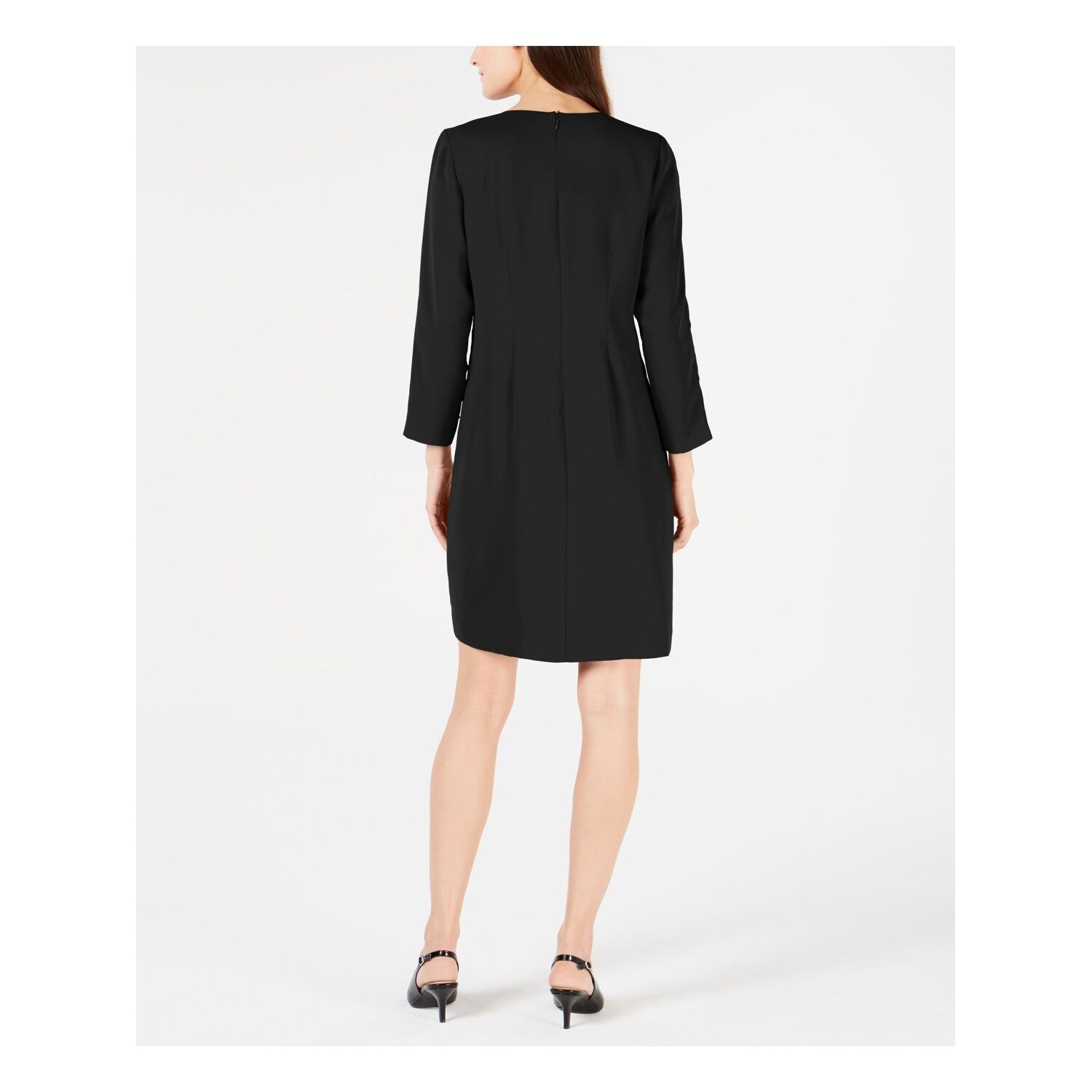black long sleeve short formal dress