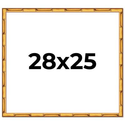 28x25 Frame Gold Bamboo Picture Frame Modern Photo Frame Includes UV Acrylic Shatter Guard Front Acid Free Foam Backing Board