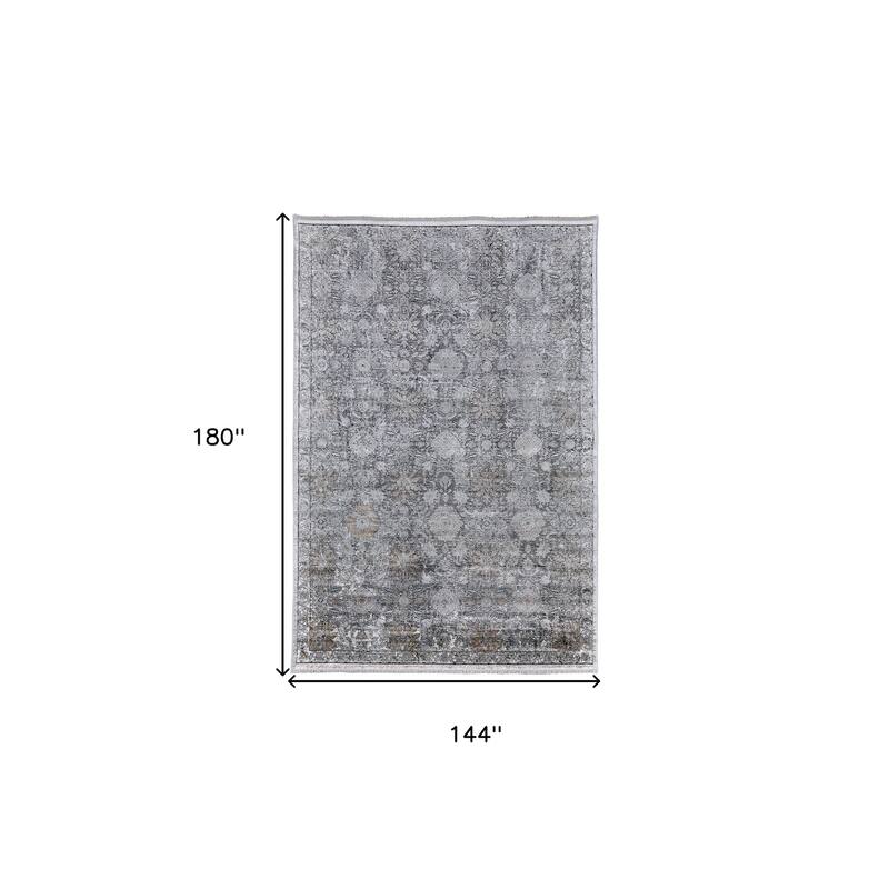 HomeRoots Damask Lodge Rectangle Area Rug - 180.00 in. x 144.00 in. x 0.22 in.