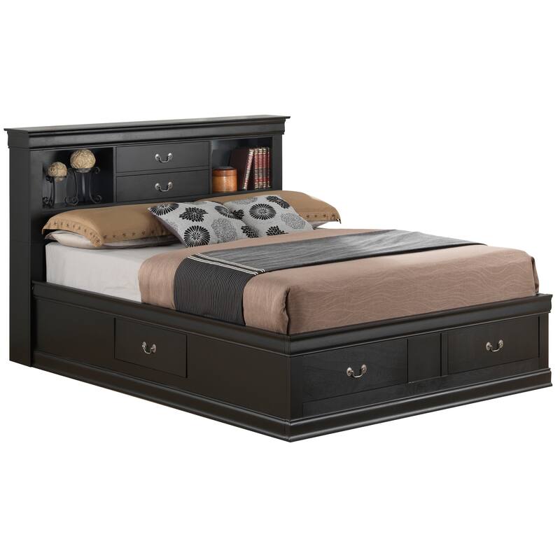 Glory Furniture Louis Phillipe Storage bed - Black - King