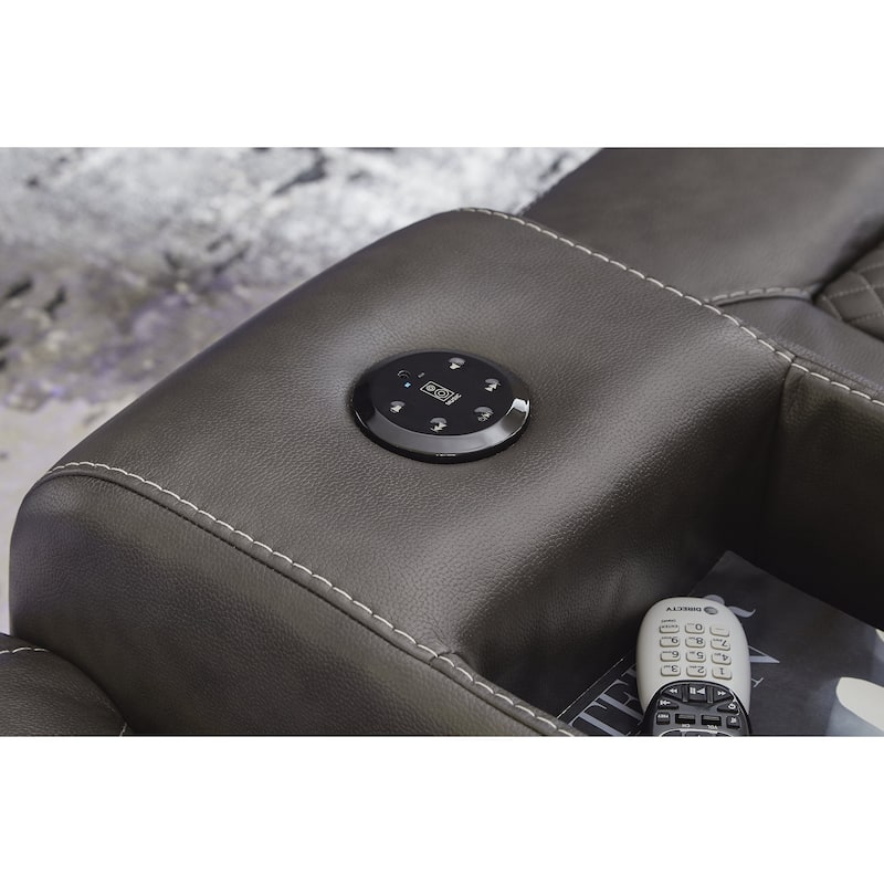 Signature Design by Ashley Fyne-Dyme Power Reclining Loveseat with Console - 74"W x 43"D x 43"H