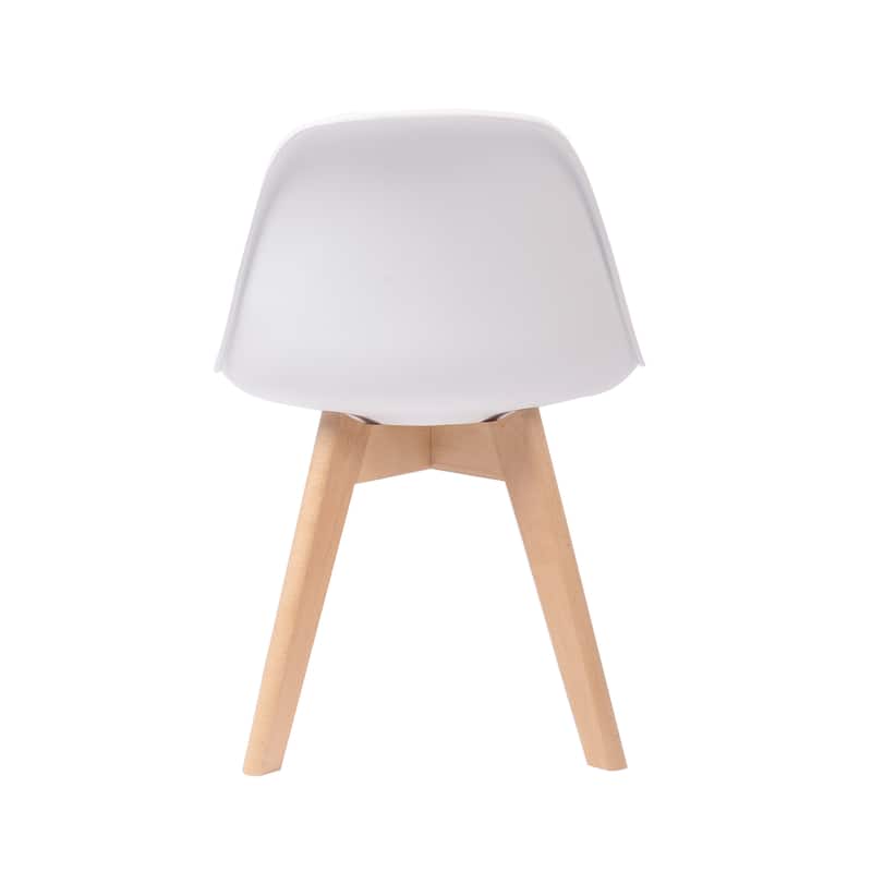 Porthos Home Brynn Kids Chair, Plastic Shell With Seat Cushion, Beech Wood Legs