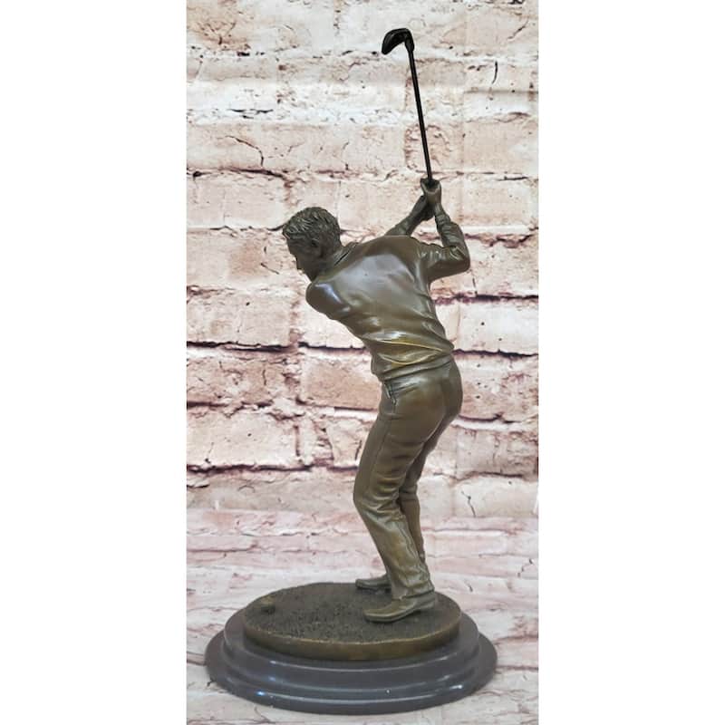 Art Deco Hot Cast Male Golfer Sport Memorabilia Bronze Sculpture Statue Figurine