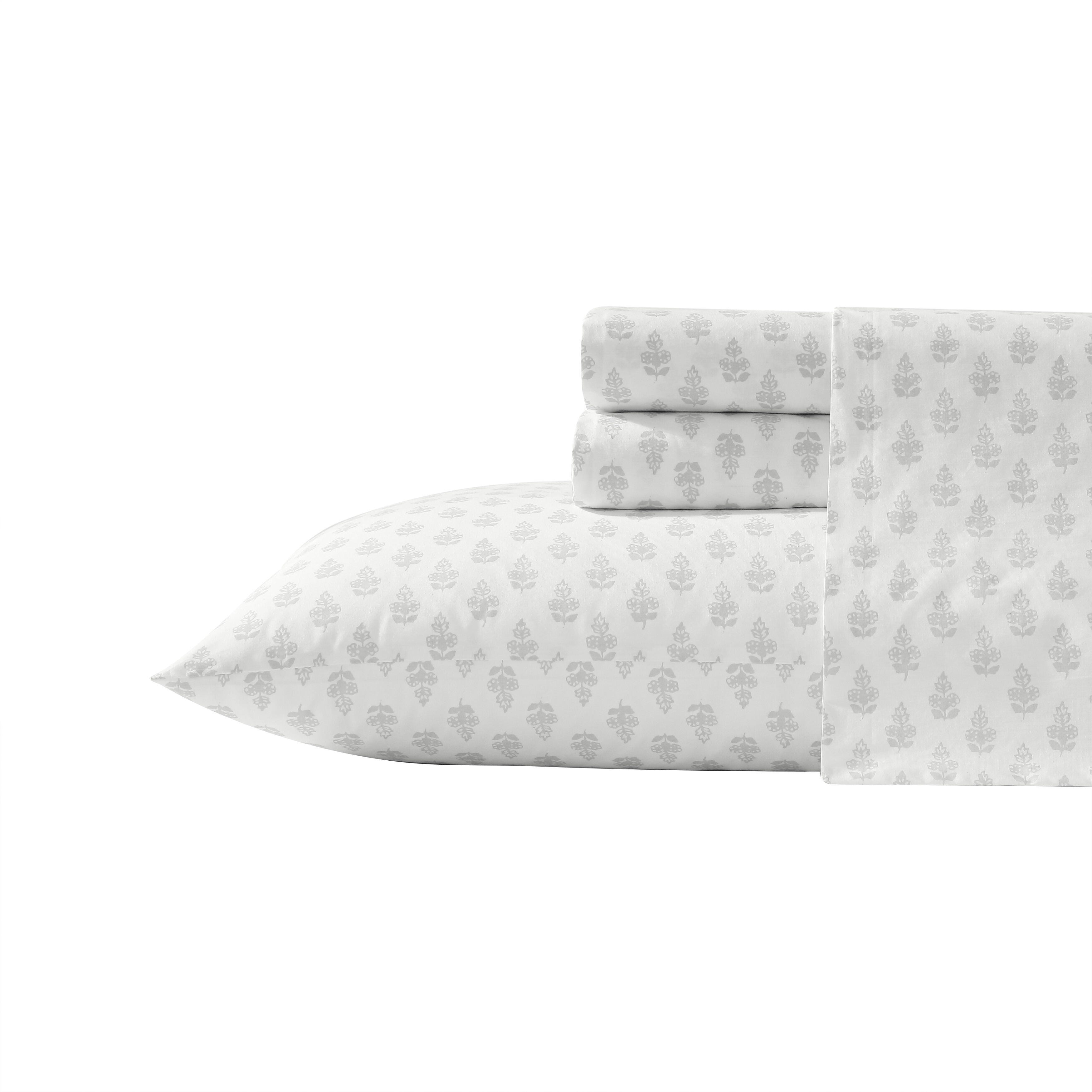 Laura Ashley Soft & Breathable Cotton Percale Deep-Pocket Sheet Set
