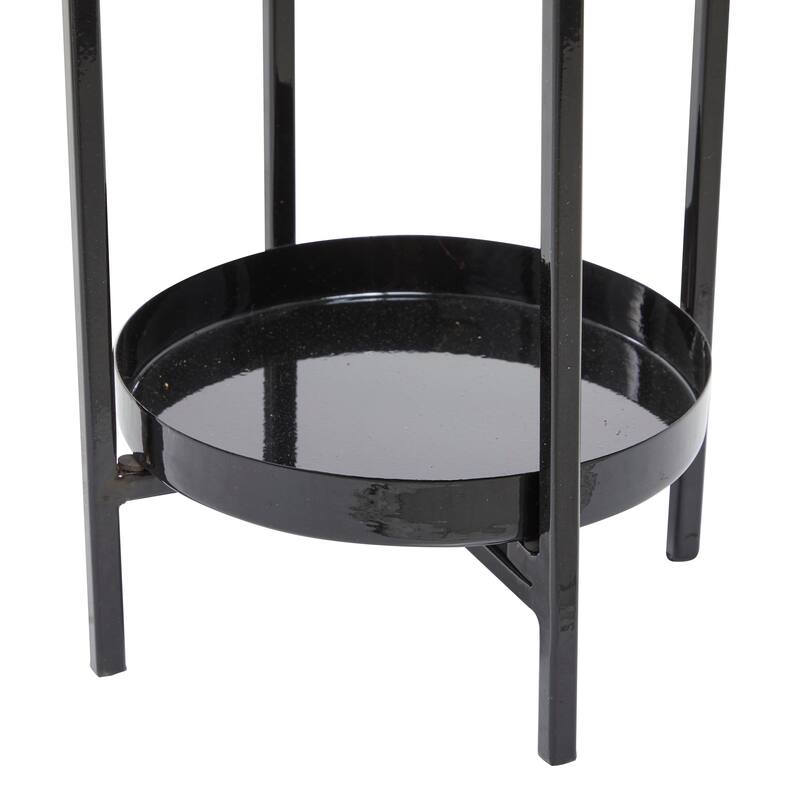 Black or Silver Modern Glam Contemporary Planter Stand (Set of 2) - S/2 24", 33"H