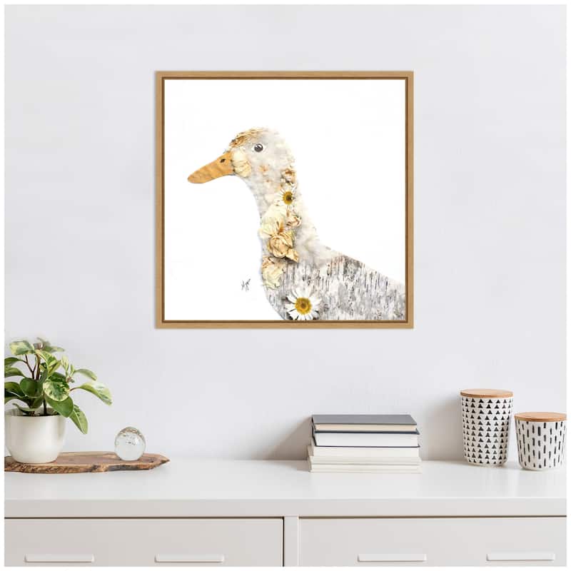 Kate and Laurel Duck No. 1 by Madeline Jeppesen Framed Canvas Wall Art Print