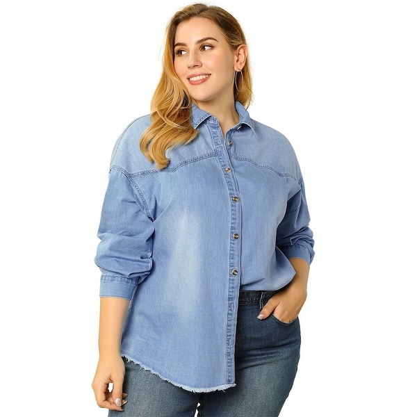 cheap plus size button down shirts