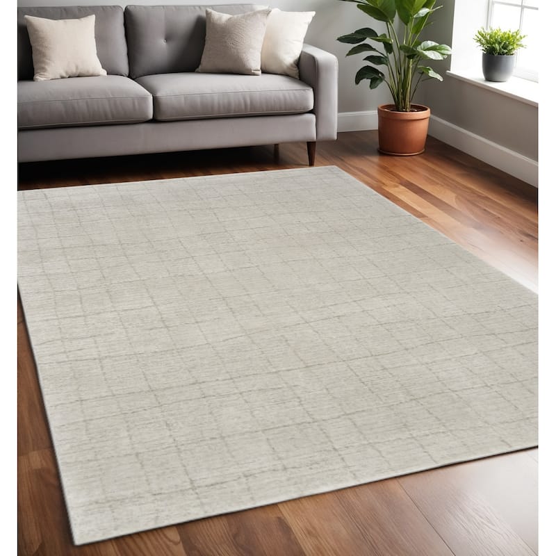 HomeRoots Abstract Scandinavian Rectangle Area Rug - 87.00 in. x 63.00 in.  x 0.59 in.