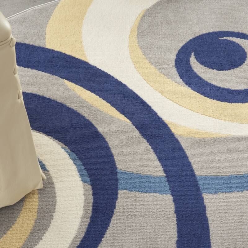 Litow Power Loomed Geometric Modern Area Rug By HomeRoots - 63' X '63' X '0.5