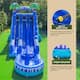 XJUMP Tropical Deep Sea 19' Dual Lane Side Loader Water Slide with Pool, for Kids and Adults, Commercial Grade (Blower Included)