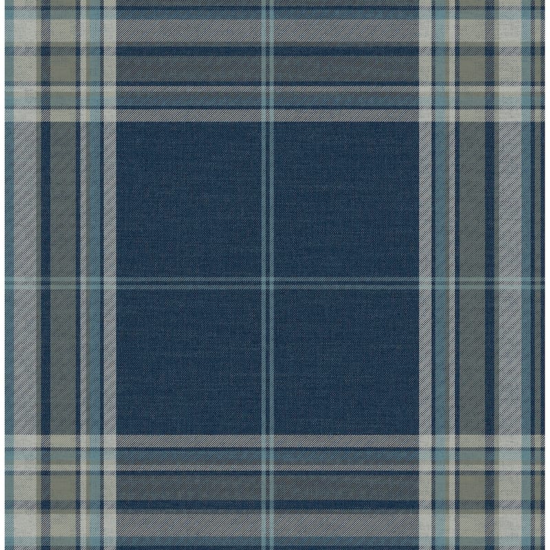 A-Street Prints Westley Navy Plaid Wallpaper