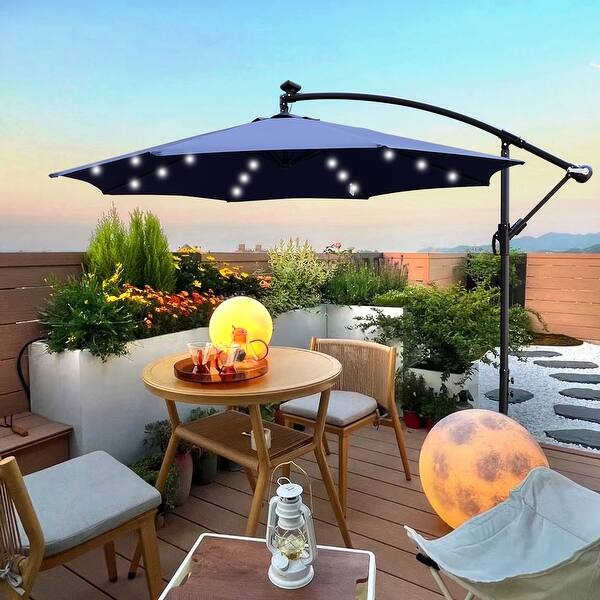 Navy Blue 10 ft Solar LED Patio Umbrella with 24 Lights - Bed Bath & Beyond - 39089352 Navy Blue 10 ft Solar LED Patio Umbrella with 24 Lights - Bed Bath & Beyond - 39089352
