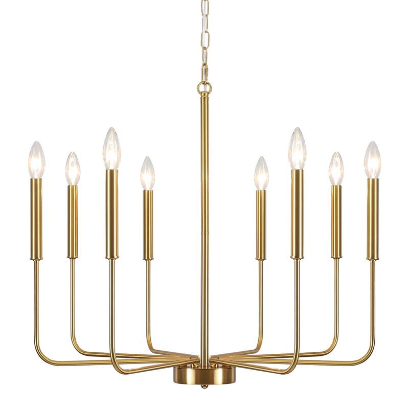 8-Light Farmhouse Traditional Candle Chandelier for Dining Room Bedroom Living Room