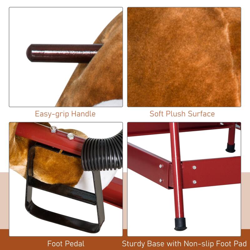 Classic Plush Rocking Bull Toy with Authentic Sounds, Soft Body and Easy-Grab Handle for Kids 3+, Safe for Up to 176 lbs