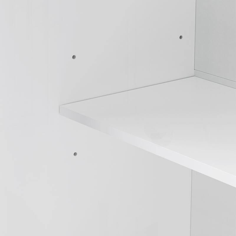 Kitchen Island with Rubber Wood Veneer Drop Leaf, Power Outlet, 4 Door Shelves