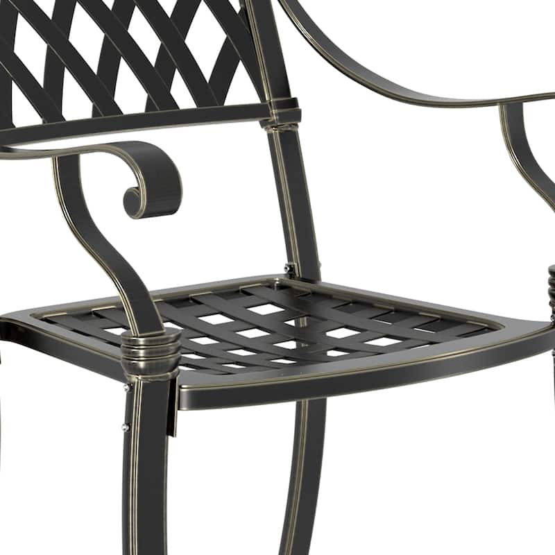 Clihome Cast Aluminum Patio Dining Chairs (Set of 2)