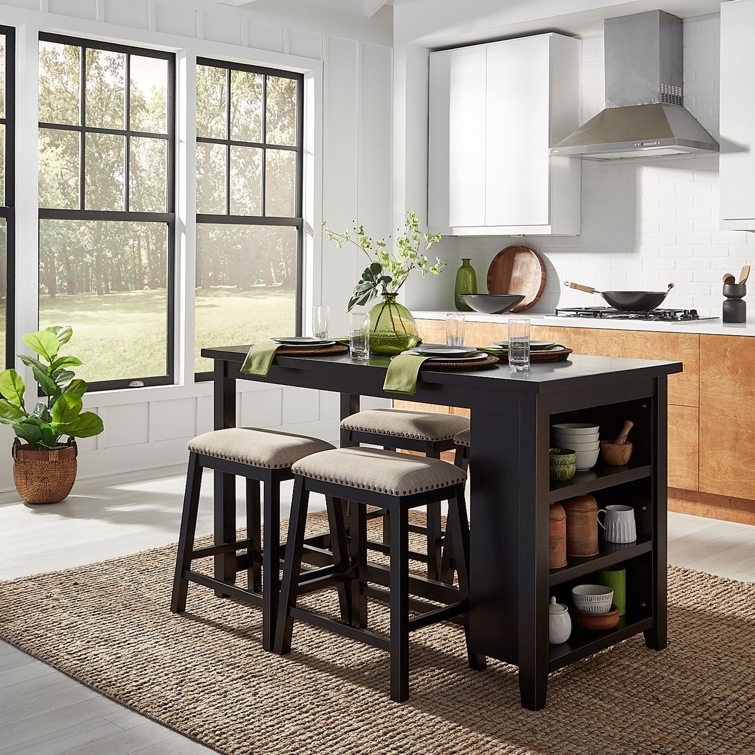 Liberty Furniture Brook Creek 5 Piece Set Kitchen Island Table Counter Height