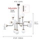 preview thumbnail 9 of 7, Modern Black 12-Light Sputnik Pendant Lamp with White Glass Shade