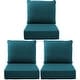 preview thumbnail 121 of 121, Gymojoy 24"x22"x6" Patio Thick Cushions & Pillows Set - Deep Seat Indoor/Outdoor Water & Fade Resistant Three Sets - Peacock Blue