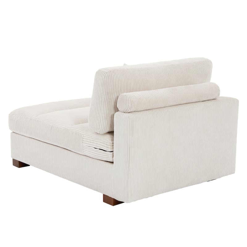 Modern Corduroy L-Shaped Sofa Chaise Lounge Couch