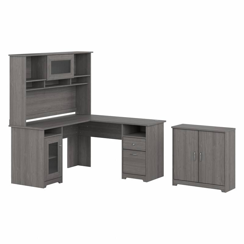 Cabot 60W L-Desk with Hutch and Storage Cabinet by Bush Furniture
