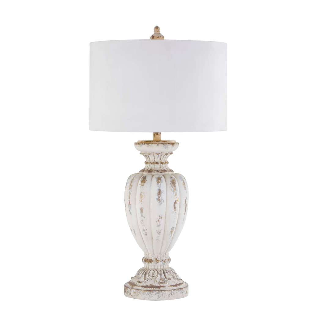 Jocelyn 34" Table Lamp with Linen Shade, Weathered White (Set of 2)