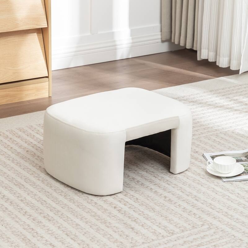 SEYNAR Modern Velvet Rectangle Accent Ottoman