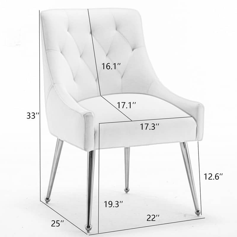 Modern Glam Velvet Dining Chair Set of 8 for Dining Room, Tufted Vanity Chair for Living Room (no table)