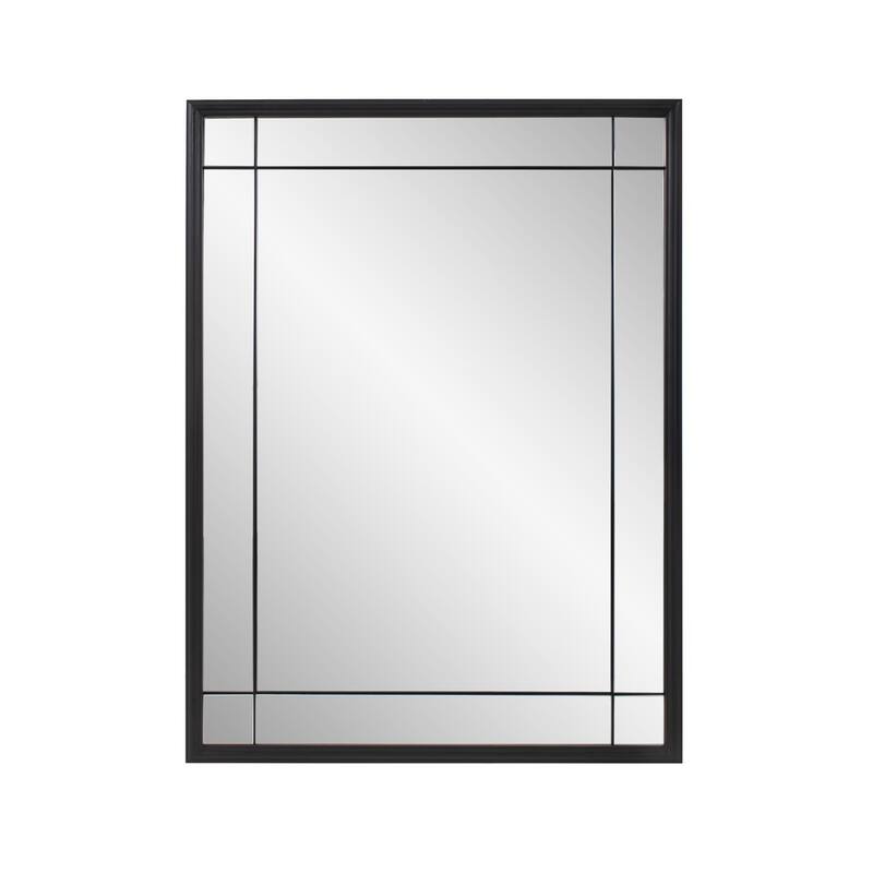 Allan Andrews French Panel Framed Decorative Wall Mirror - 30"W x 40"H - Matte Black