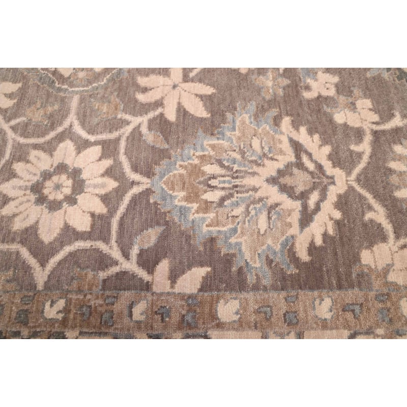 ECARPETGALLERY Hand-knotted Mirzapur Dark Grey Wool Rug - 7'11 x 9'10