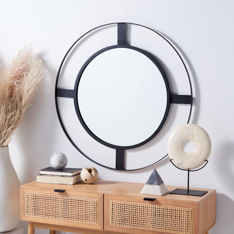 SAFAVIEH Aracely 34-inch Sunburst Black Matte Mirror - 34" W x 0.8" D x 34" H - 34Wx1Dx34H