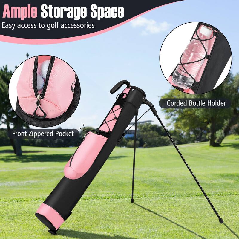 Gymax Lightweight Golf Stand Bag Par 3 & Executive Courses Carry Bag