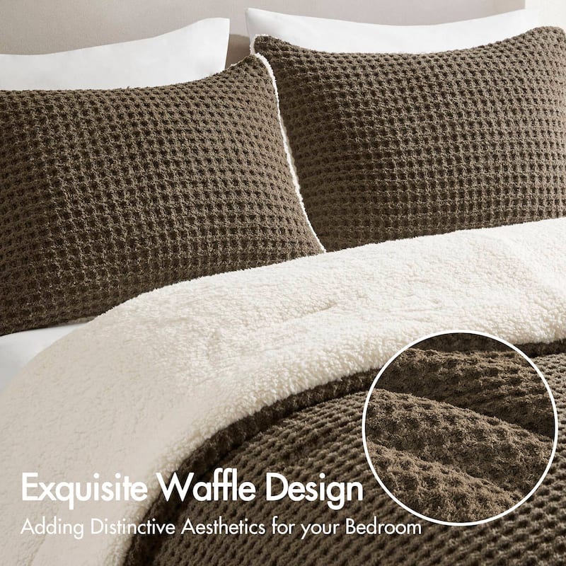 Madison Park Riordan Waffle Knit Chenille Comforter Set