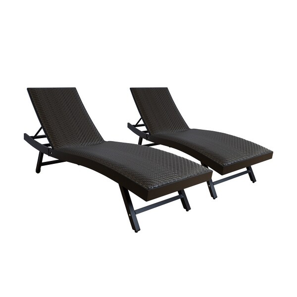 Kozyard Patio Padded Quick Dry Foam Wicker Chaise Lounges (Set of 2