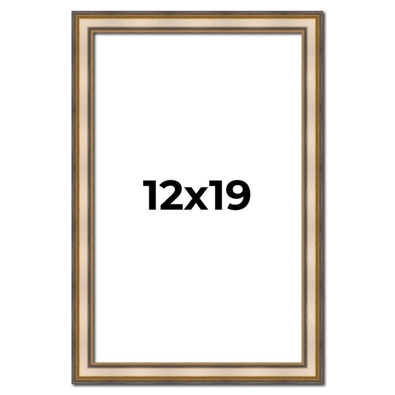 12x19 Frame Gold Solid Wood Shadow Box Width 1.5 Inches | Interior Frame Depth 2 3/8 Inches