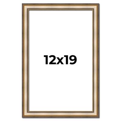 12x19 Frame Gold Solid Wood Shadow Box Width 1.5 Inches | Interior Frame Depth 2 3/8 Inches