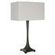 preview thumbnail 5 of 6, Tapered Cast Iron Table Lamp with Rectangular Shade - 29.5" - Black and Cream