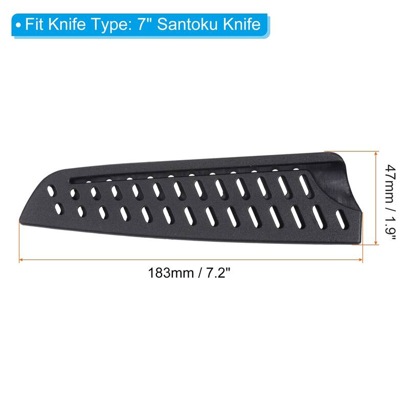 PP Kitchen Knife Sheath Cover Sleeves Portable for Santoku Knife - Black - 7 inch, 5 Pcs