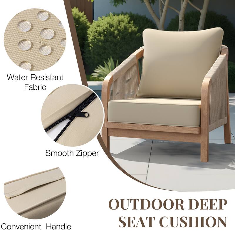 24''Wx24''Dx20''H Patio Premium Sunbrella Outdoor Seat Cushions Set (Seat & Back)