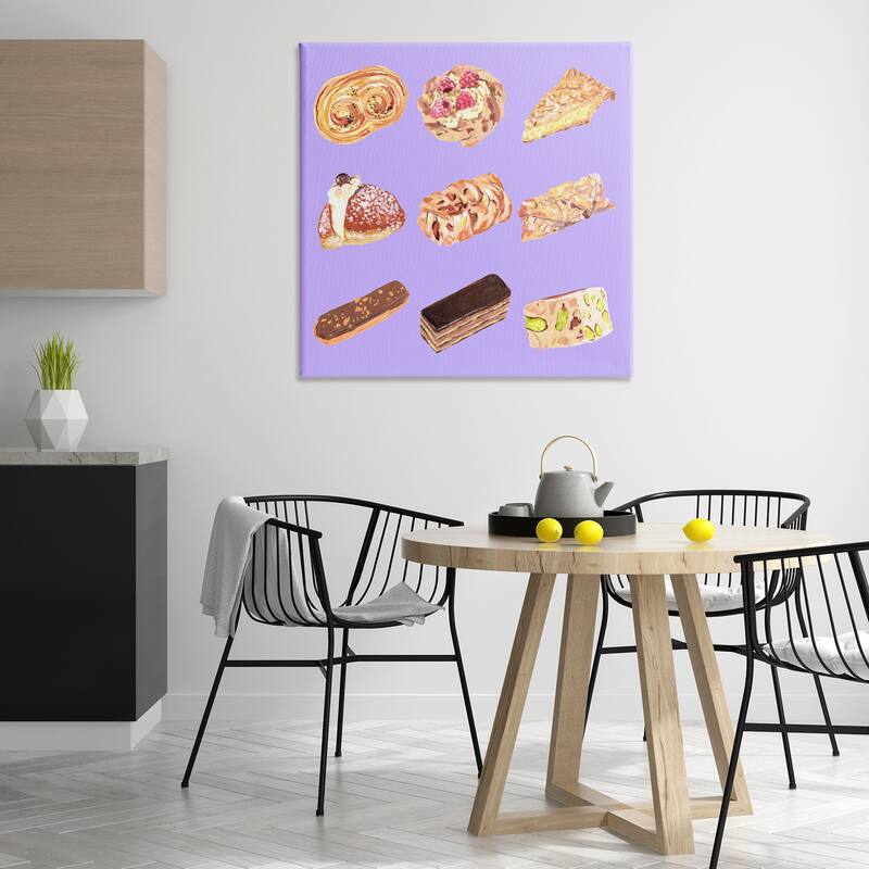 Stupell Bakery Goods on Purple Canvas Wall Art Design By Melissa Wang