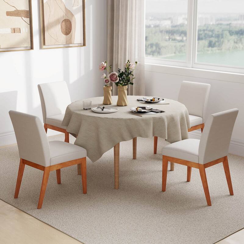 Costway Modern Kitchen Chair Set of 2/4 Dining Chair with Rubber Wood