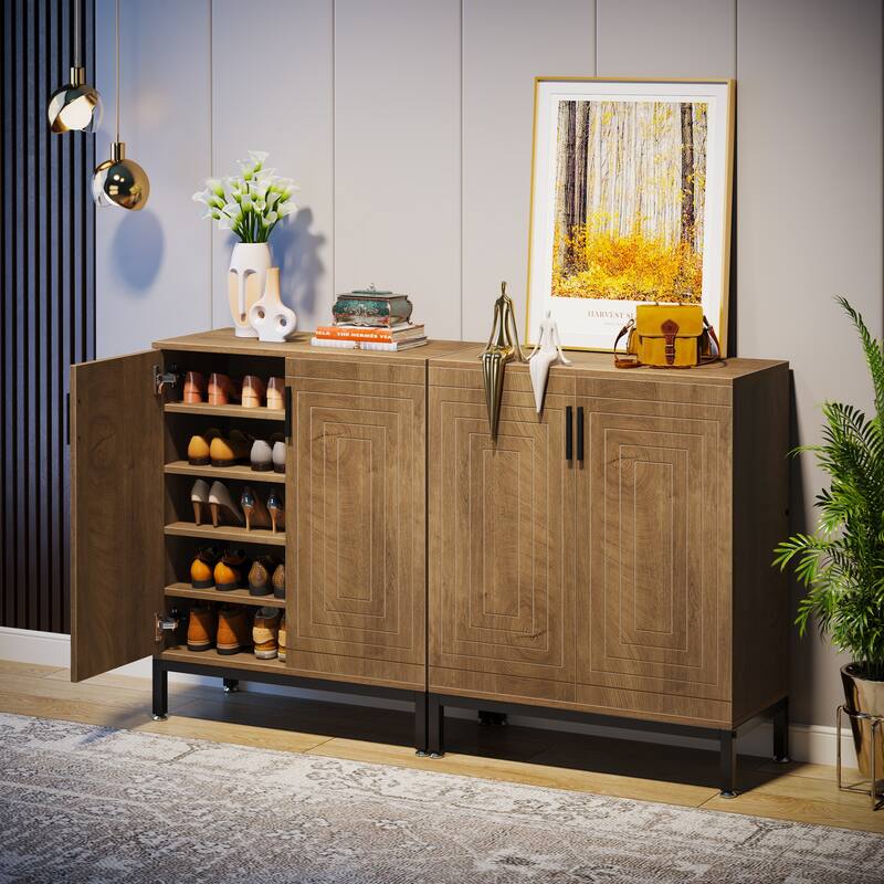 20 Pairs Entryway Shoe Storage Cabinet Storage Organizer for Closet
