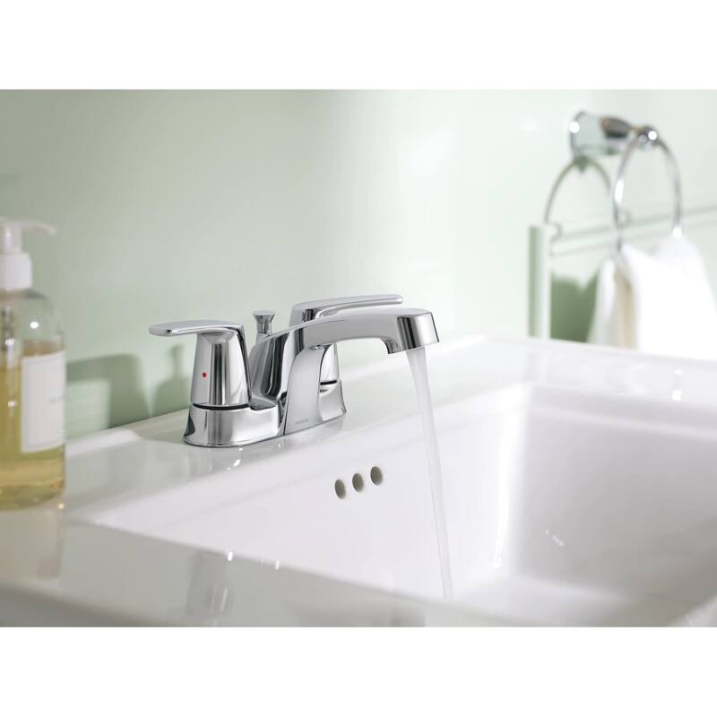 Moen 499525 Chateau 1.2 GPM Centerset Bathroom Faucet with Pop-Up - Polished Chrome