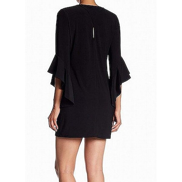 black knit shift dress